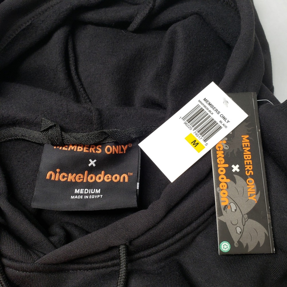 Members Only Spongebob Squarepants Hoodie Sweatshirt Mens Medium Black Oversized - Picture 4 of 16